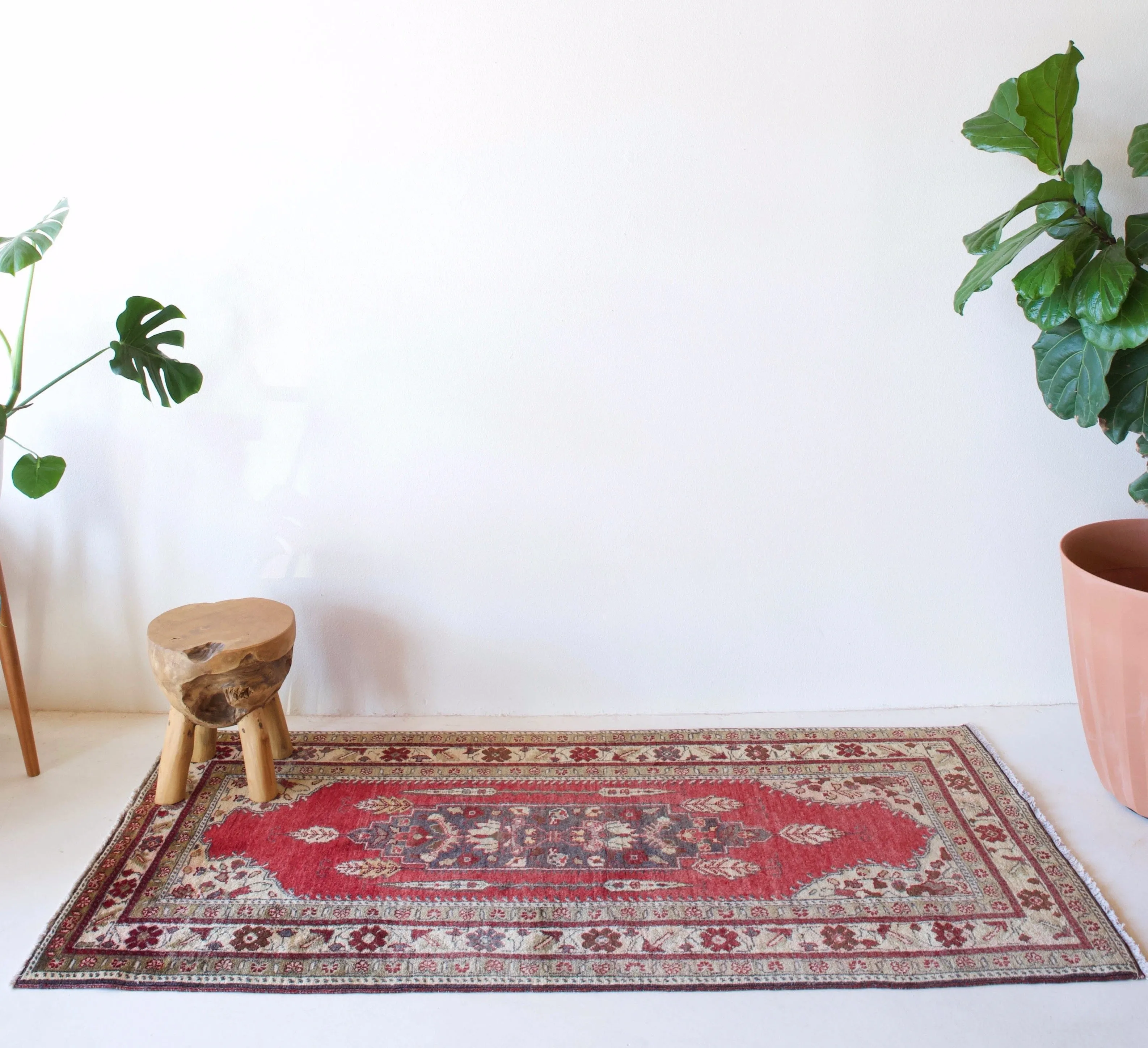 Vintage Anatolian Runner Rug 3'4"x7"