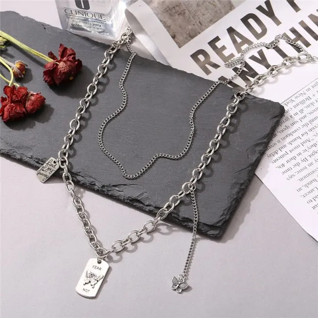 Vintage Multi-layer Coin Chain Choker Fashion Portrait Chunky Chain Necklaces Jewelry