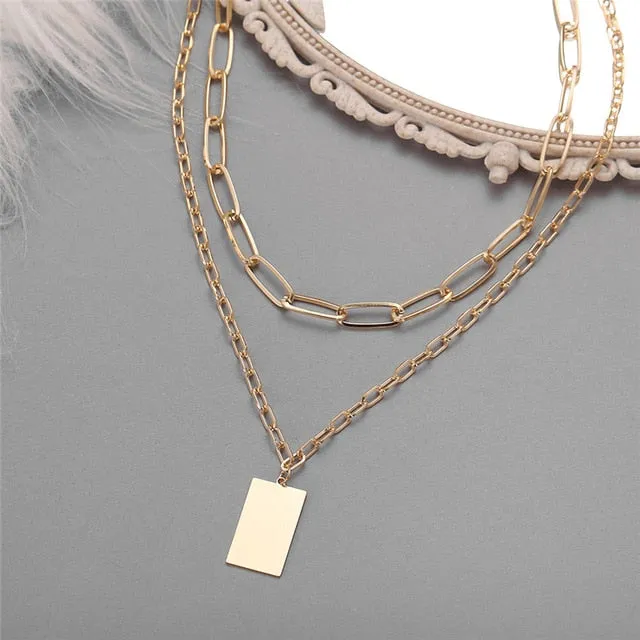 Vintage Multi-layer Coin Chain Choker Fashion Portrait Chunky Chain Necklaces Jewelry