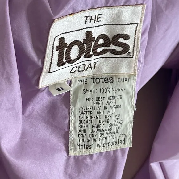 Vintage Totes Very Feminine Puff Sleeve Trench Style Raincoat in Lavener