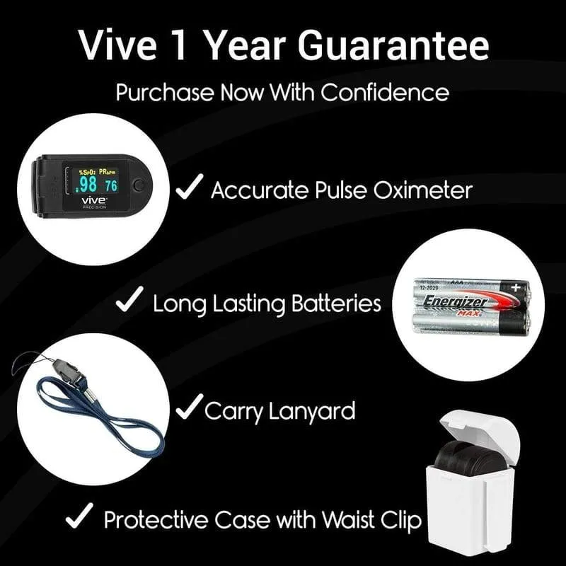Vive Health Pulse Oximeter Compatible with Smart Devices