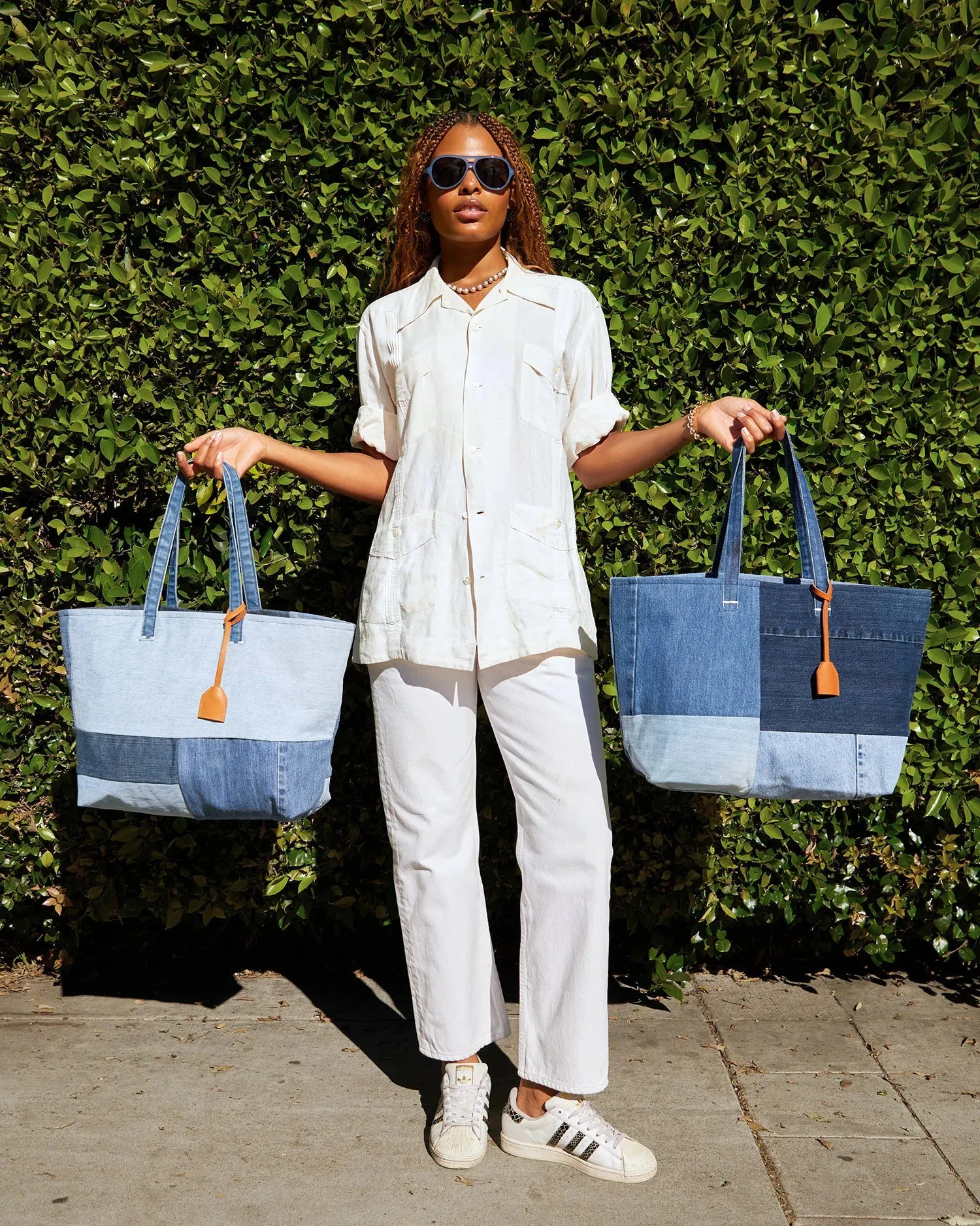 Volie Tote - Washed Denim Patchwork