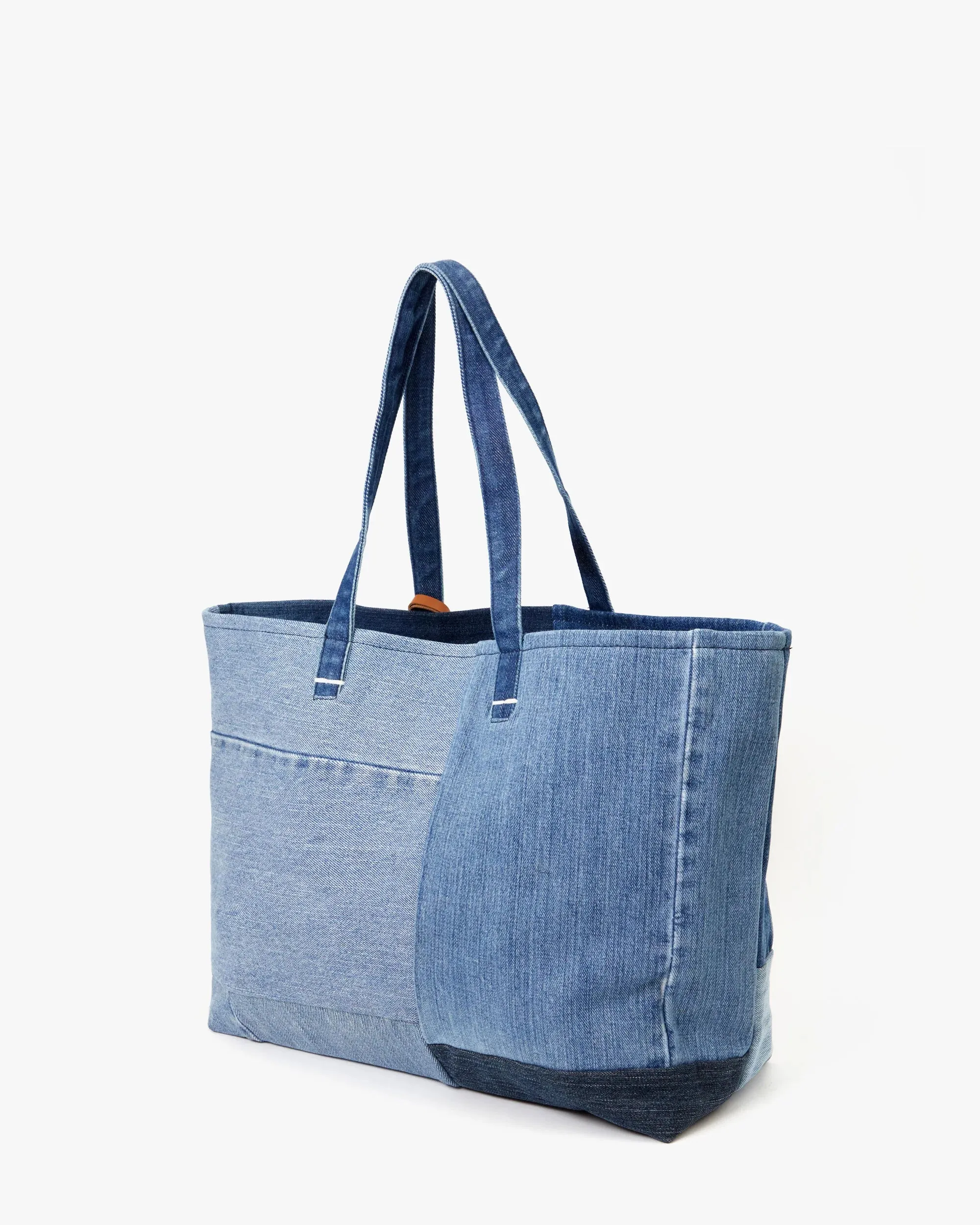 Volie Tote - Washed Denim Patchwork