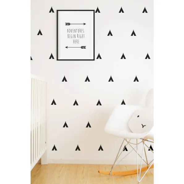 Wall Vinyl Stickers - Black Teepees