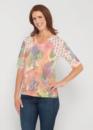 Warm Desert Vibes (17248) ~ Signature Elbow Sleeve V-Neck Top
