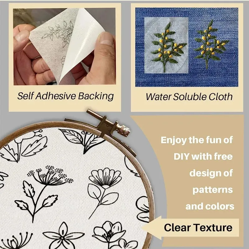 Water Soluble Flower Patterns for Embroidery🎁