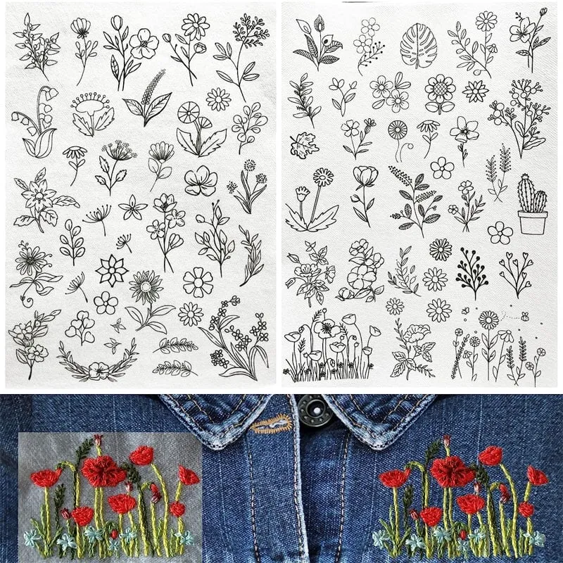 Water Soluble Flower Patterns for Embroidery🎁