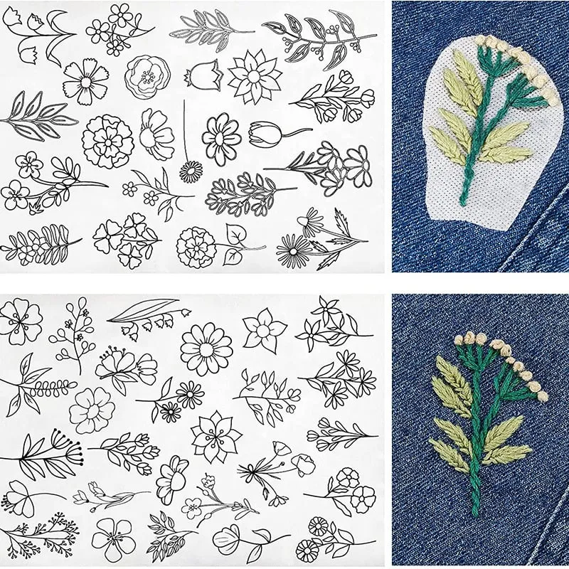 Water Soluble Flower Patterns for Embroidery🎁