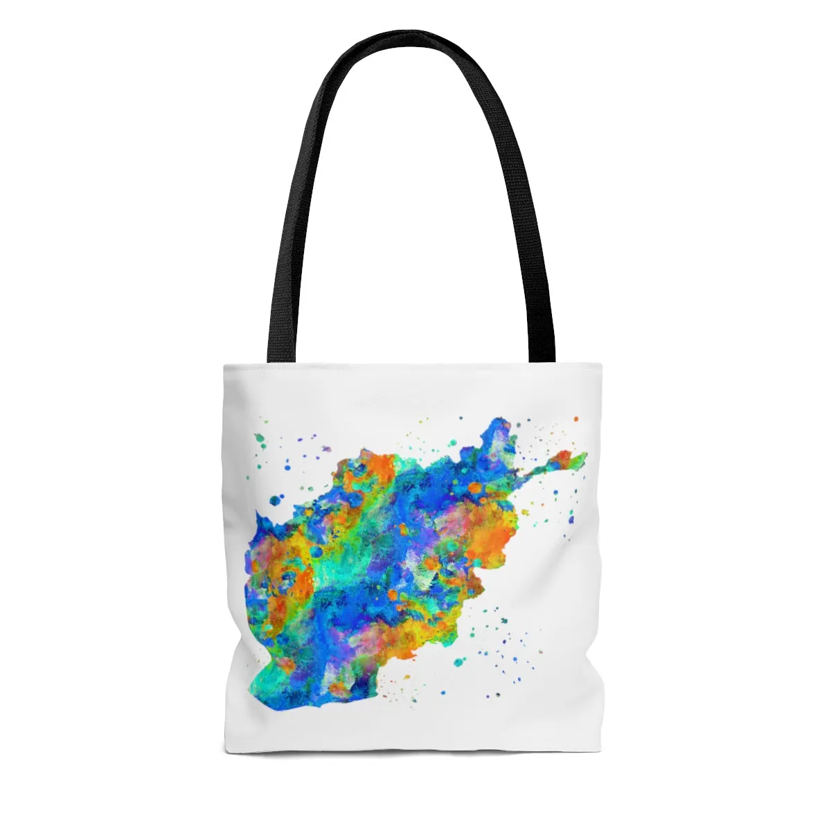 Watercolor Afghanistan Map Tote Bag