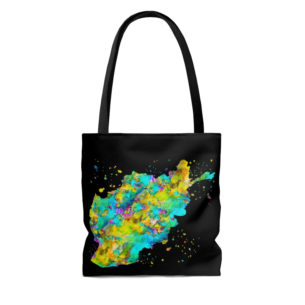 Watercolor Afghanistan Map Tote Bag