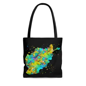 Watercolor Afghanistan Map Tote Bag