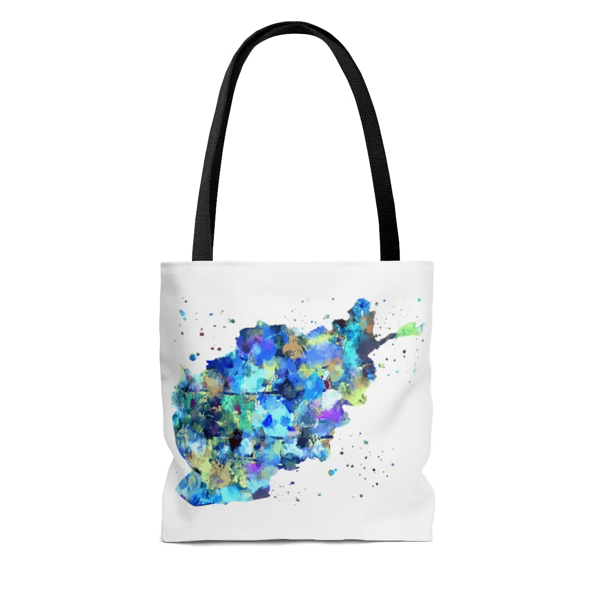 Watercolor Afghanistan Map Tote Bag