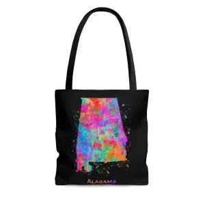 Watercolor Alabama  Map Tote Bag