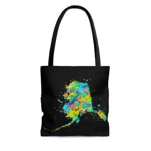 Watercolor Alaska  Map Tote Bag
