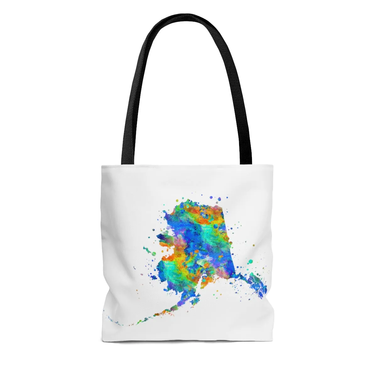 Watercolor Alaska  Map Tote Bag