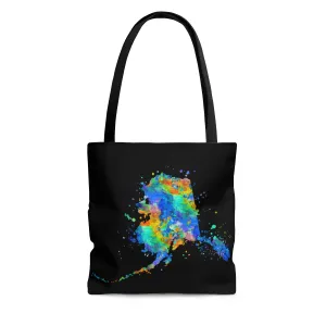 Watercolor Alaska  Map Tote Bag