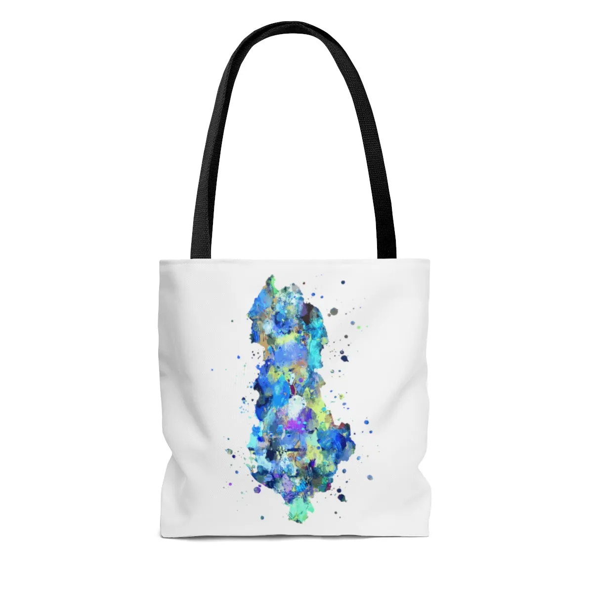 Watercolor Albania  Map Tote Bag