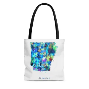 Watercolor Arkansas Map Tote Bag