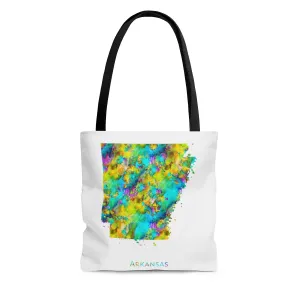 Watercolor Arkansas Map Tote Bag