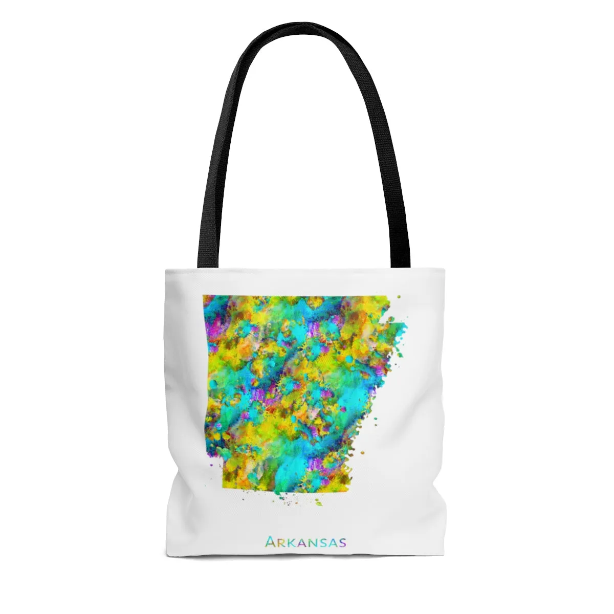 Watercolor Arkansas Map Tote Bag