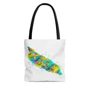 Watercolor Aruba Map Tote Bag