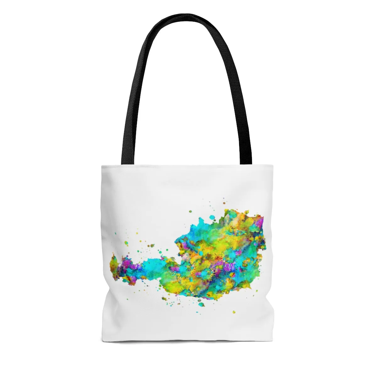 Watercolor Austria Map Tote Bag