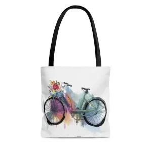 Watercolor Bicycle Tote Bag