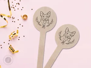 Wedding Stir Sticks #19 - Custom Pet Dog or Cat Illustration