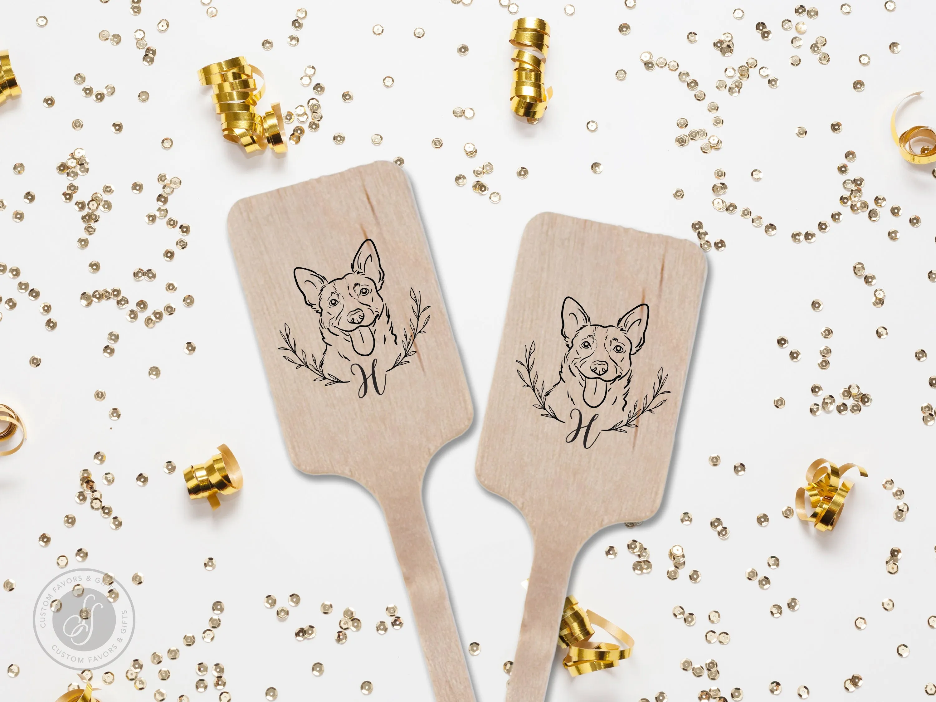 Wedding Stir Sticks #19 - Custom Pet Dog or Cat Illustration