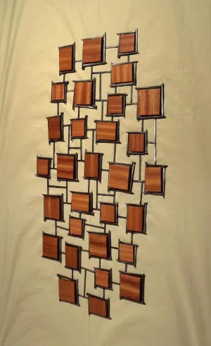 Welded Nails and Jatoba Tiles Wall Hanging Art