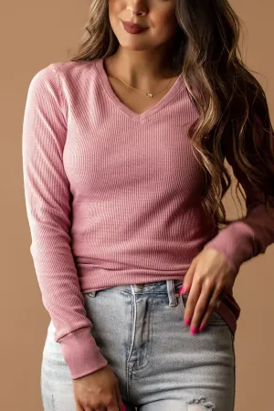 Why Don't We Long Sleeve Top (Mauve)