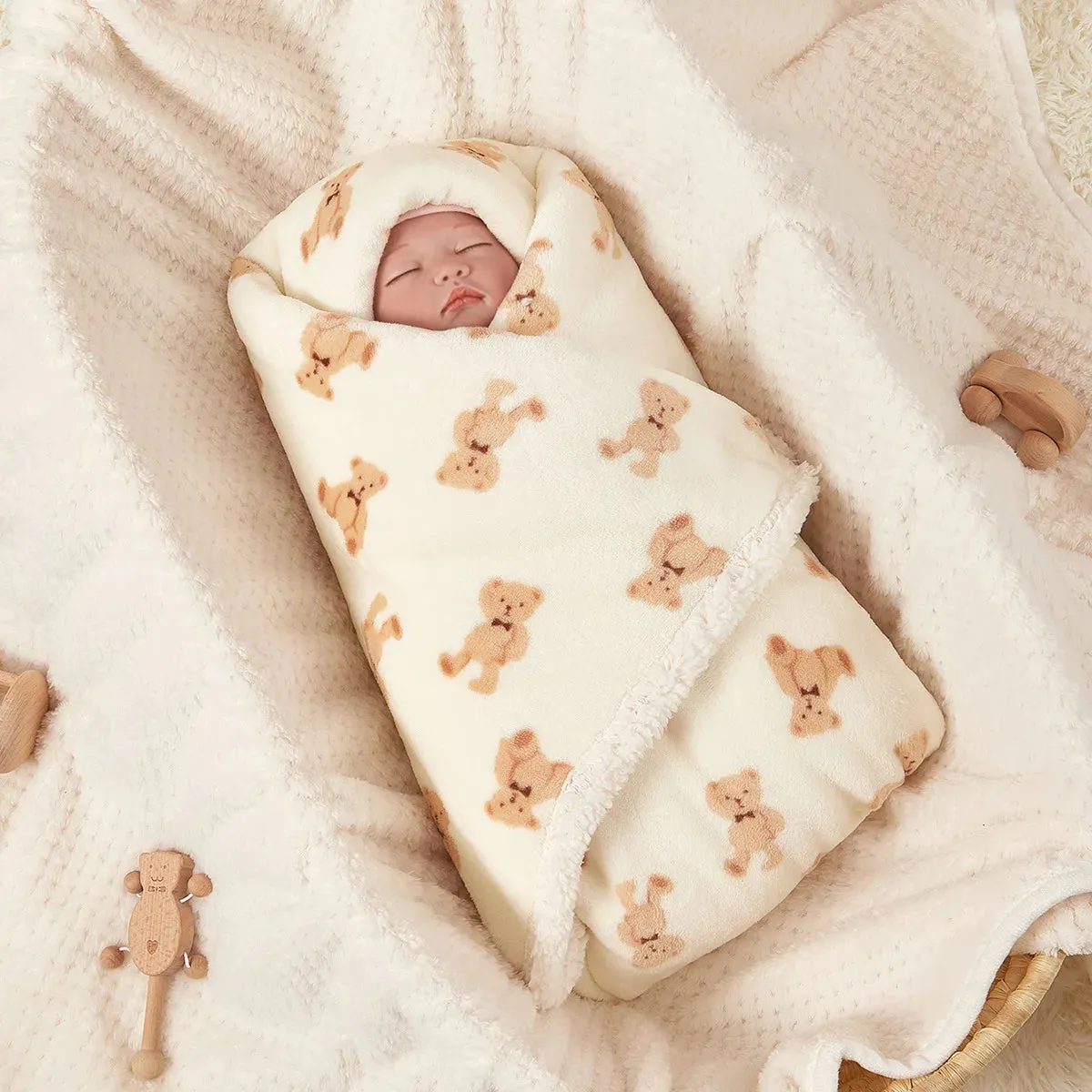 Winter Warm Teddy Pram Blanket