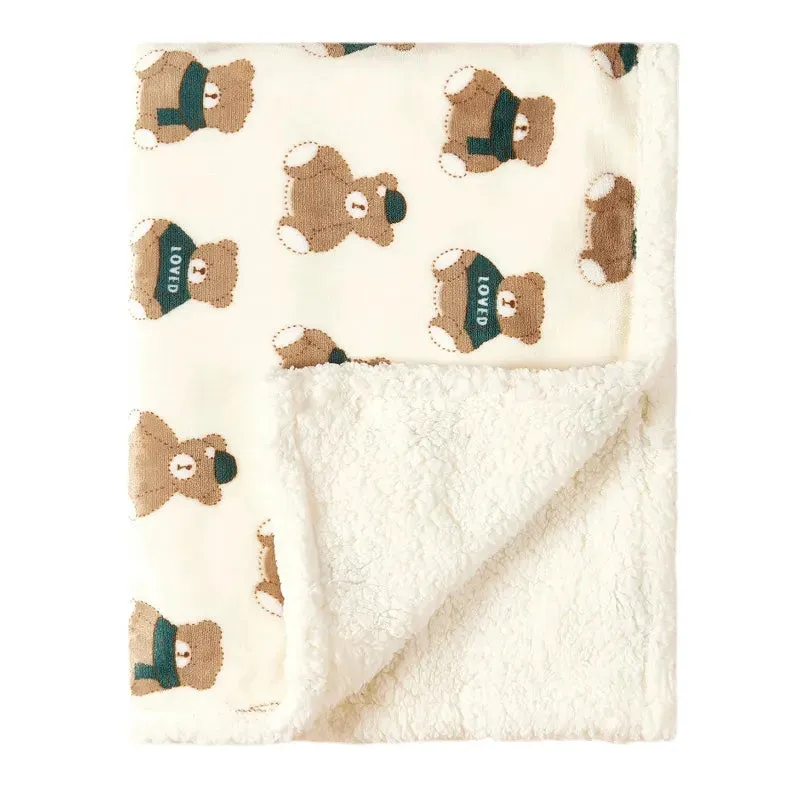 Winter Warm Teddy Pram Blanket