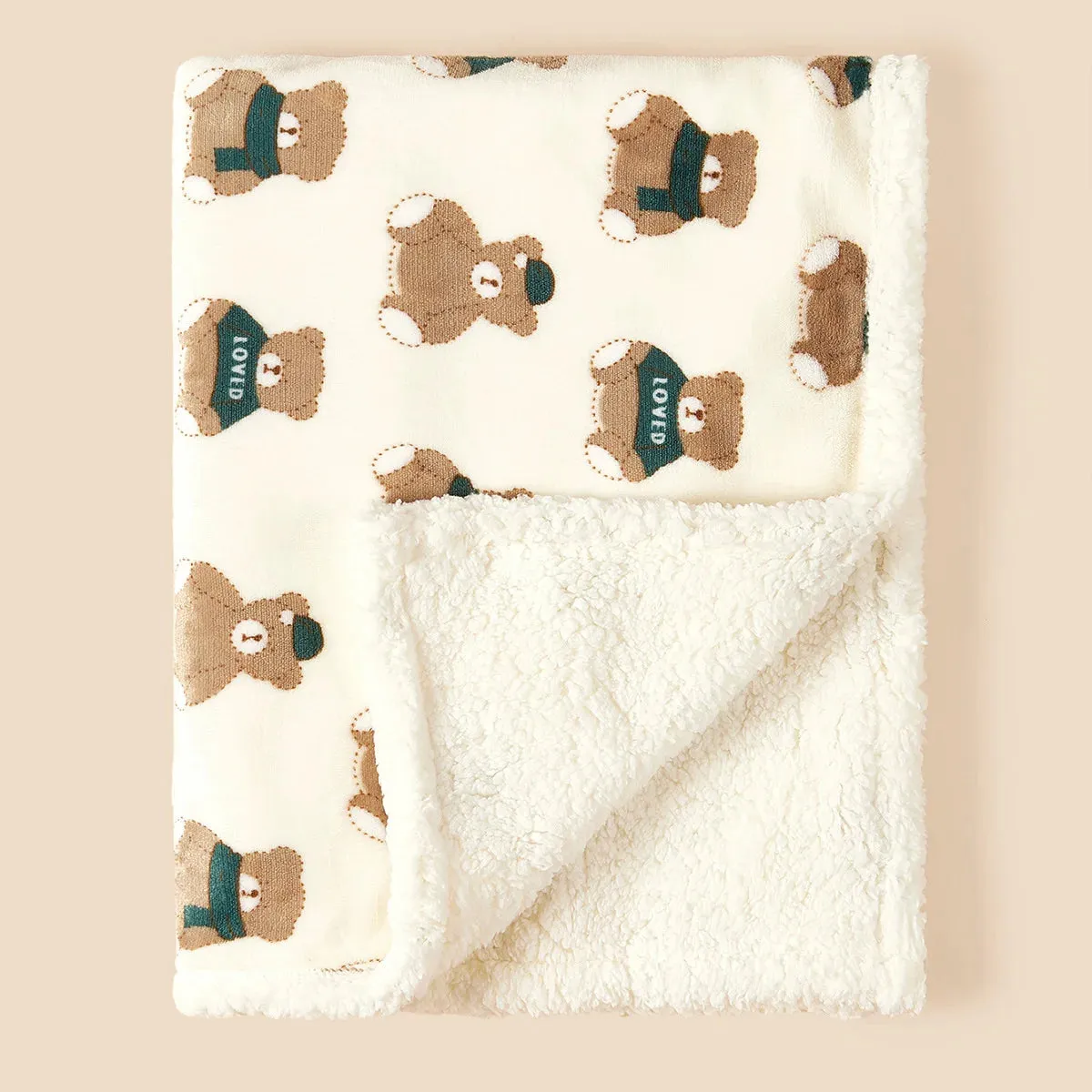 Winter Warm Teddy Pram Blanket