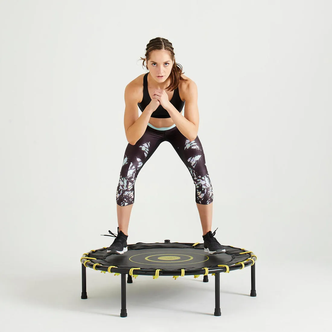 Women's 7/8-Length Fitness Cardio Training Leggings 500 - Printed Black
