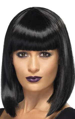 Womens Black Diva Wig