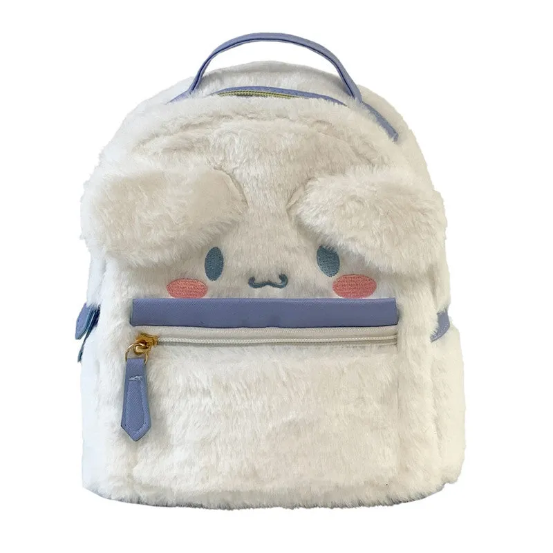 Women's Cute Cartoon Plush Heart Furry Gift Backpacks