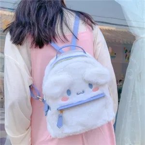 Women's Cute Cartoon Plush Heart Furry Gift Backpacks