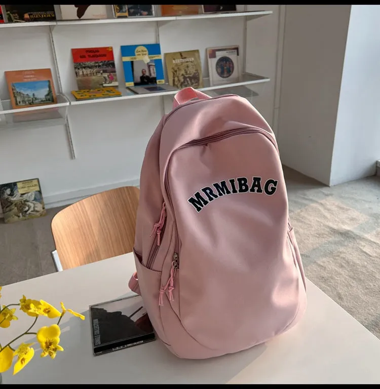 Women's Retro Alphabet Solid Color High And Backpacks