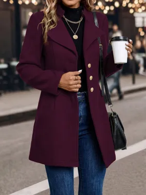 Womens SlimFit Elegant Solid Color Blazer Coat