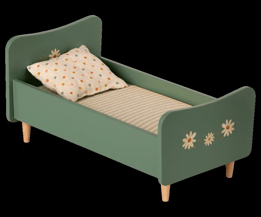 Wooden Bed, Mini - Mint Blue