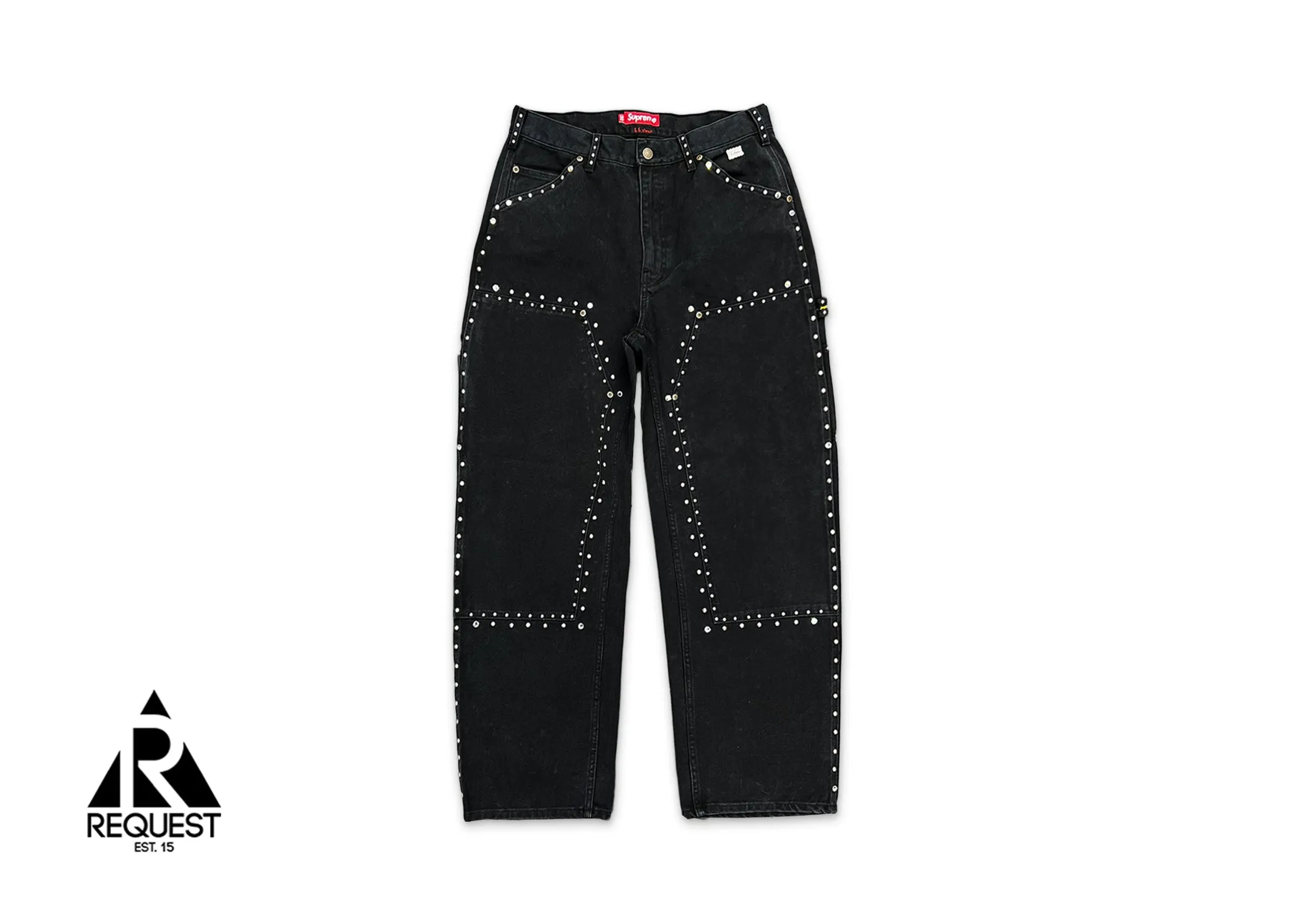 x B.B. Simon Studded Double Knee Painter Pant "Black"