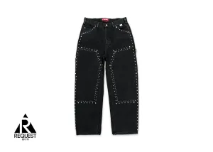 x B.B. Simon Studded Double Knee Painter Pant "Black"