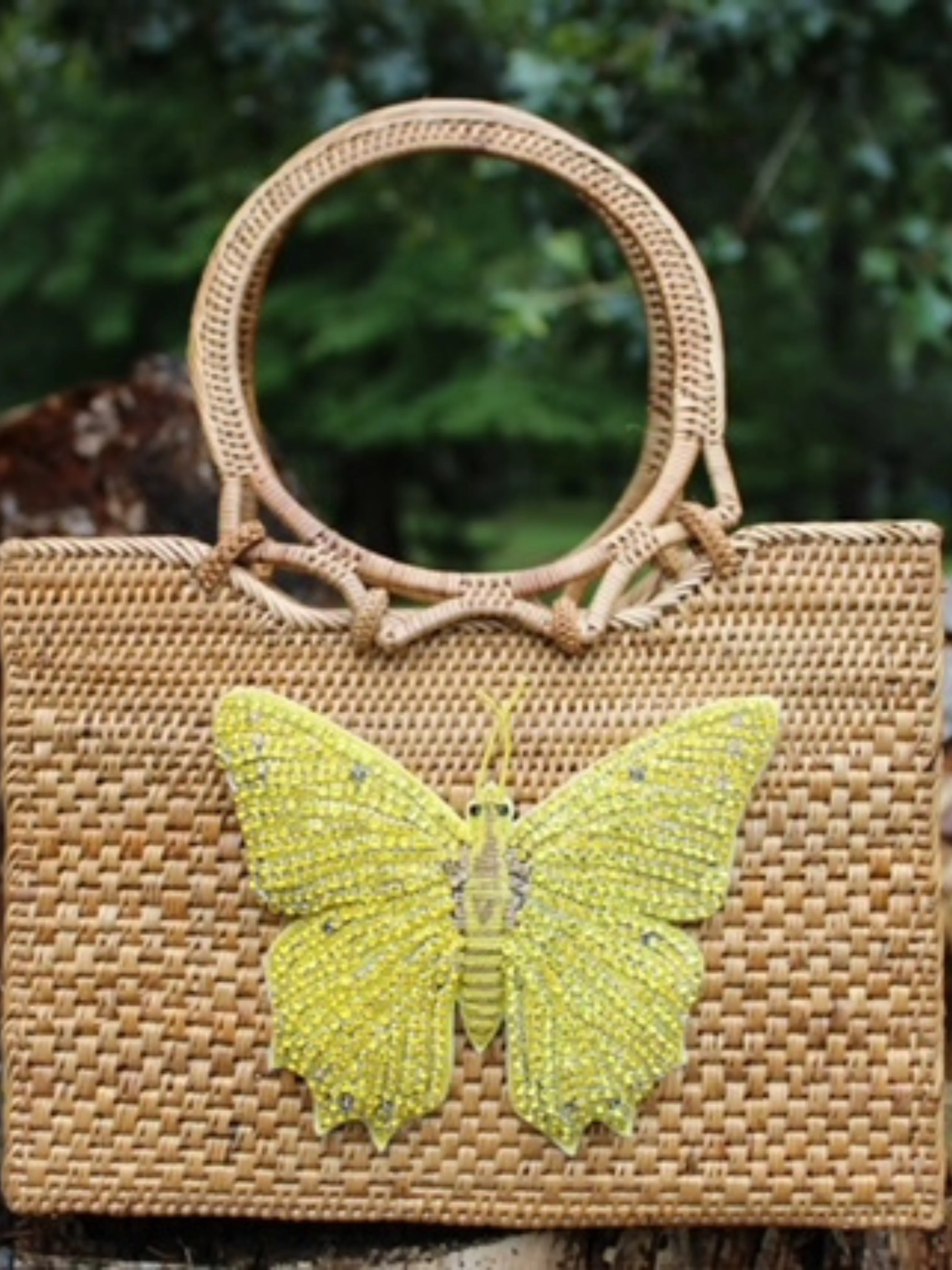 Yellow Butterfly Handbag