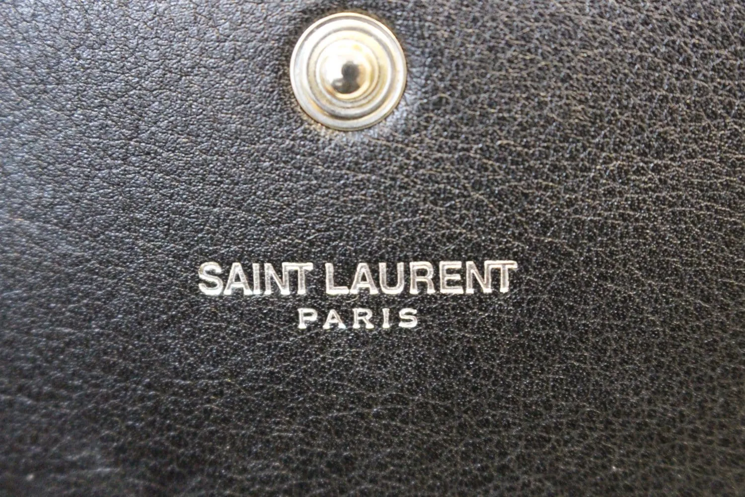 YVES SAINT LAURENT Kate Studded Black Leather Chain Clutch Crossbody Bag
