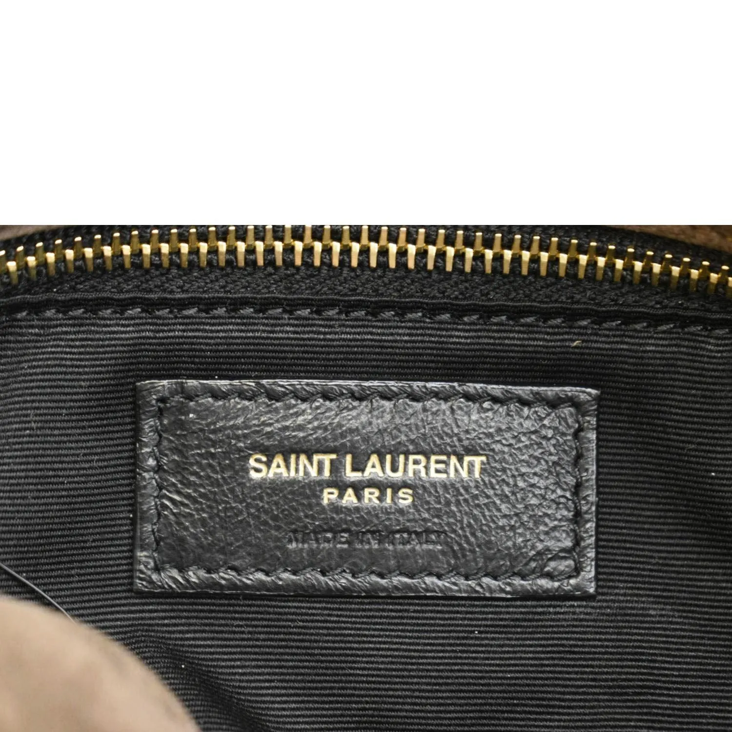 YVES SAINT LAURENT Loulou Puffer Quilted Suede Chain Shoulder Bag Brown