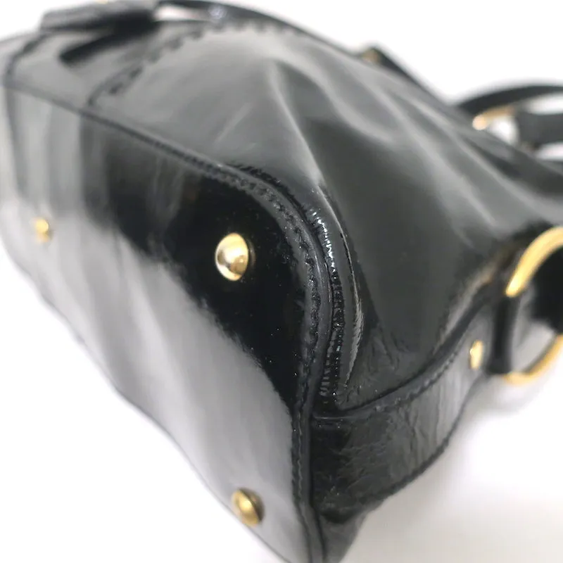 Yves Saint Laurent Muse Bag Black Patent Leather