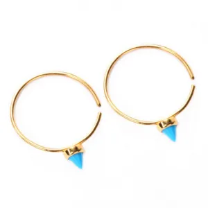 Zoe Gold-Plated Medium Hoop in Turquoise